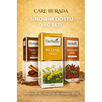Sindirim Dostu Yağ Seti (Anason Yağı 20 Ml, Rezene Yağı 20 Ml, Tarçın Yağı 20 Ml)