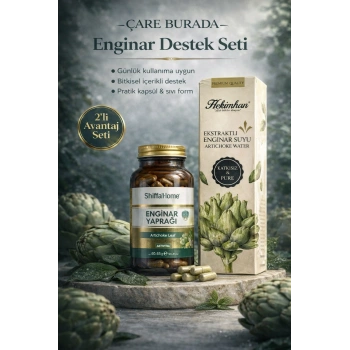 ÇareBurada Enginar Destek Seti | Enginar Suyu 500 ml & Enginar Kapsül ( 60 Kapsül )