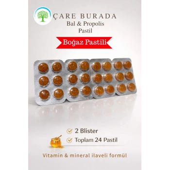 ÇareBurada Bal & Propolis Boğaz Pastili 24 Adet