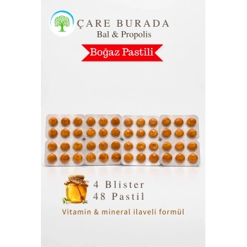 ÇareBurada Bal & Propolis Boğaz Pastili 48 Adet