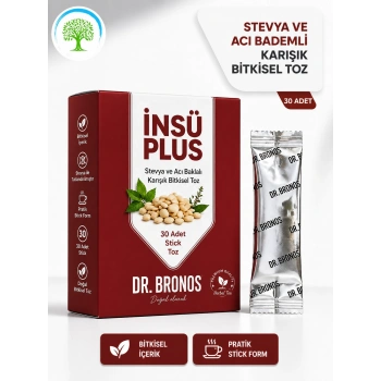ÇareBurada | Dr. Bronos İnsü Plus Stevya ve Acı Baklalı Karışık Bitkisel Toz 30 Stick