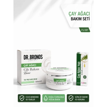 DR.BRONOS Çay Ağacı Cilt Bakım Kremi 150 ml. | Softem Çay Ağacı Yağı 20 ml.