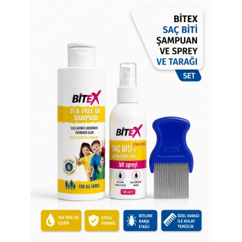 Bitex - Çay Ağacı Özlü Şampuan + Saç Biti ve Yumurtaları İçin Sprey (Tarak Hediyeli)