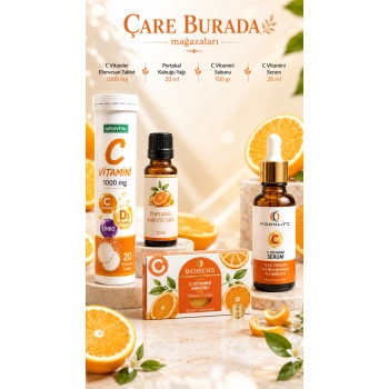 Turuncu Işıltı Seti - C Vitamini Efervesan & C Vitamini Sabun & Portakal Kabuğu Yağı & C Vitamini Serum
