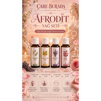 Afrodit Dişil Enerji Yağ Seti (Ylang Ylang & Gül & Lavanta & Yasemin)
