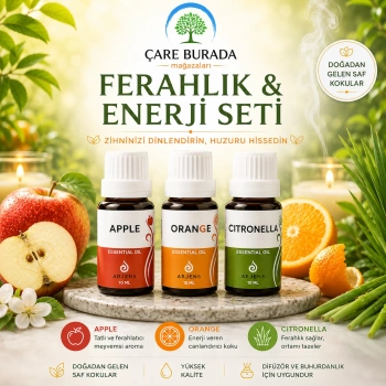 Arjens Elma & Orange & Citronella Esans 10 ml | Ferahlık & Enerji Seti