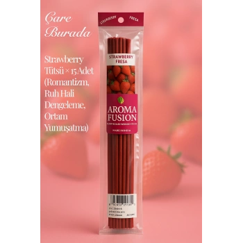 Aroma Fusion Çilek Tütsü - Premium Tütsü × 15 Adet (Romantizm, Ruh Hali Dengeleme, Ortam Yumuşatma)