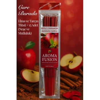 Aroma Fusion Elma & Tarçın Tütsü - Premium Tütsü × 15 Adet (Neşe ve Mutluluk)
