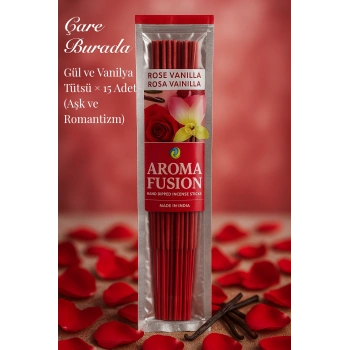 Aroma Fusion Gül & Vanilya Tütsü - Premium Tütsü × 15 Adet (Aşk ve Romantizm)