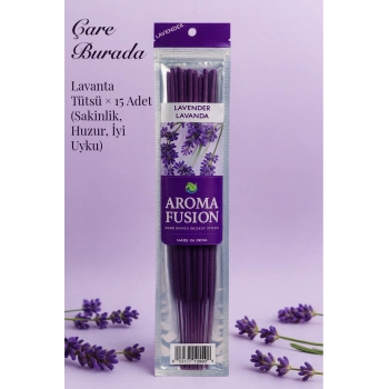 Aroma Fusion Lavanta Tütsü - Premium Tütsü × 15 Adet (Huzur, Sakinlik, İyi Uyku)