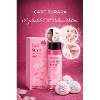 Aydınlık Cilt Bakım Seti (3 Adet Ruşur Taşı + İçilebilir Gül Suyu 400 Ml)