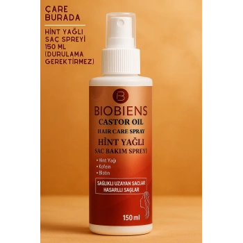 Biobiens - Hint YağlıSaç Bakım Spreyi 150 ml (Kafein & Biotin) (Durulama Gerektirmez)