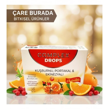 Çare Burada Complex Drops Pastil- Kuşburnu,portakal,ekinezya
