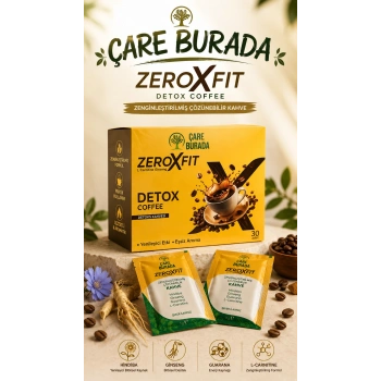 Çare Burada - Zeroxfit Detoks Kahvesi 30 Adet (Guarana & Hindiba & Ginseng & L-Carnitine)