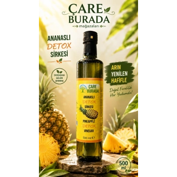 ÇareBurada - Ananslı Detoks Sirke 500 Ml (Sandaloz Sakızı & Avokado Yaprağı & Yeşil Elma Kabuğu)