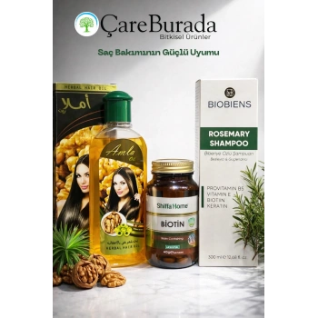 ÇareBurada Bitkisel Saç Bakım Üçlüsü