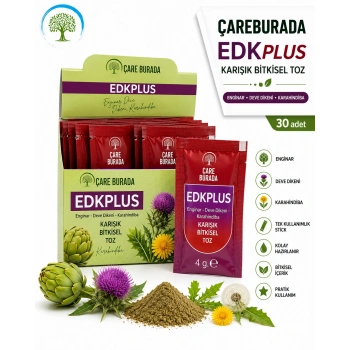 ÇareBurada EDK PLUS 30 Stick | Enginar, Devedikeni, Karahindiba Karışık Bitkisel Toz