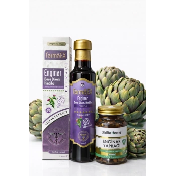 ÇareBurada Enginar, Devedikeni, Hindiba Extract 250 ml. - Enginar Yaprağı 60 Kapsül Set