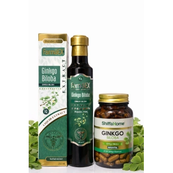 ÇareBurada Ginkgo Biloba Ekstrakt 250 ml - Ginkgo Biloba 60 Kapsül Set