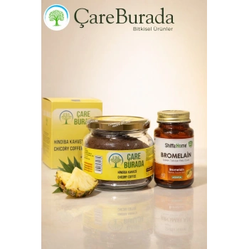 ÇareBurada Hindiba Kahvesi 150 g.+ Bromelain 60 Tablets