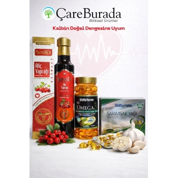 ÇareBurada Kalp Sağlığı Destek Seti - Alıç Yaprağı Ekstrakt, Omega 3 & Sarımsak Yağı Kapsül