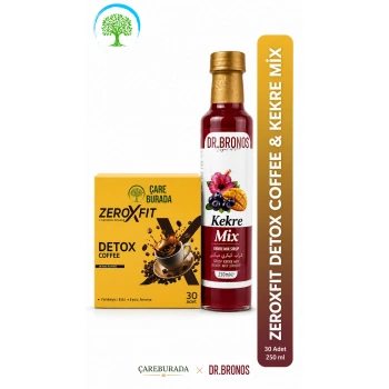 ÇareBurada ZeroxFit Detoks Kahvesi 30 Saşe 3 gr & Dr. Bronos Kekre Mix 250 ml