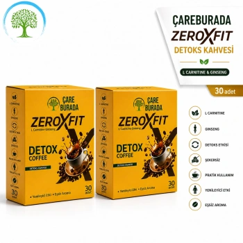 ÇareBurada ZeroxFit Detoks Kahvesi 30 Saşe 3 gr x 2 Adet | L-Carnitine, Ginseng, Guarana ve Hindiba İçerikli Çözünebilir Kahve