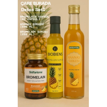 Detoks Seti (Bromelain Kapsül + Ananas Sirkesi + Bromelain Şurubu)