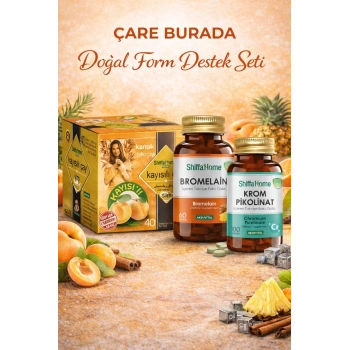Doğal Form Destek Seti (40lı Kayısılı Form Çay + Bromelain Kapsül + Krom PİKOLİNAT Kapsül)