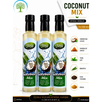 Dr.Floya Coconut Mix 3 Adet 250 ml | Hindistan Cevizi, Yeşil Çay, Kinoa İçerikli