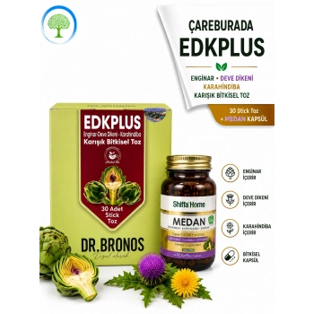 Dr. Bronos EDKPLUS Enginar-Deve Dikeni- Karahindiba Karışık Bitkisel Toz & ShiffaHome Medan 60 Kapsül