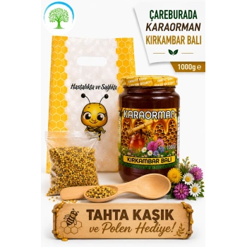 Karaorman Kırkambar Balı 1000g | Tahta Kaşık ve Polen Hediye