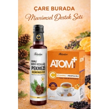 Mevsimsel Destek Seti ( C Vitaminli & Propolisli Küp Çay + Kekikli Servi Kozalağı Pekmezi)