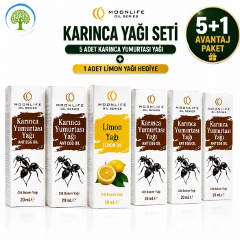Moonlife Karınca Yumurtası Yağı 5 Adet 20 ml + Moonlife 20 ml Limon Yağı