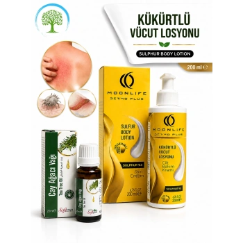 Moonlife Kükürtlü Vücut Losyonu 200 ml & Softem Çay Ağacı Yağı 20 ml