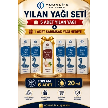 MOONLIFE Yılan Yağı 20 ml 5 Adet + Sarımsak Yağı Hediye