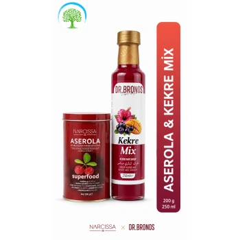 Narcıssa Aserola Ekstreli Karışık Bitki Tozu 200 g + Dr. Bronos Kekre Mix 250 ml İkili Set