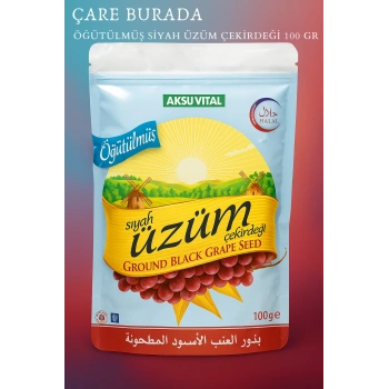Öğütülmüş Siyah Üzüm Çekirdeği Tozu 100 gr