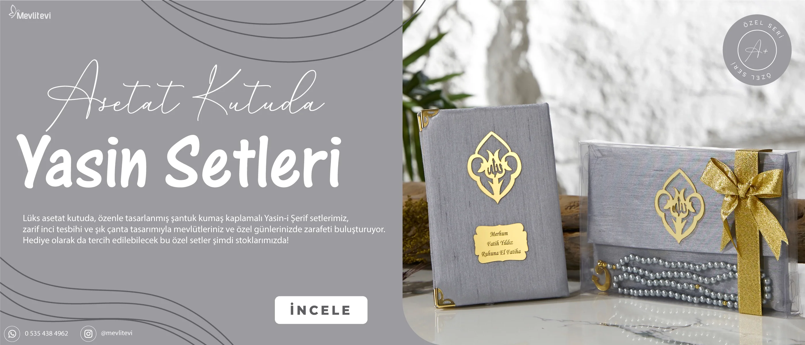 Asetat Kutulu Şantuk Yasin Setleri Mevlit Evinde