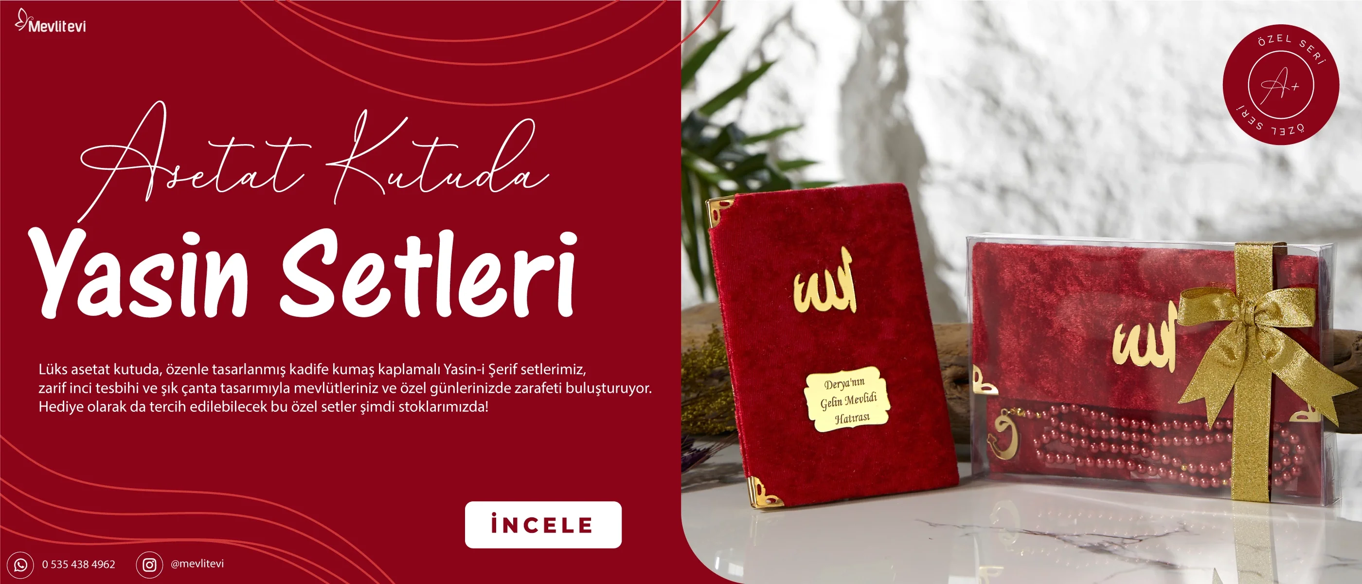 Asetat Kutulu Kadife Yasin Setleri Mevlit Evinde