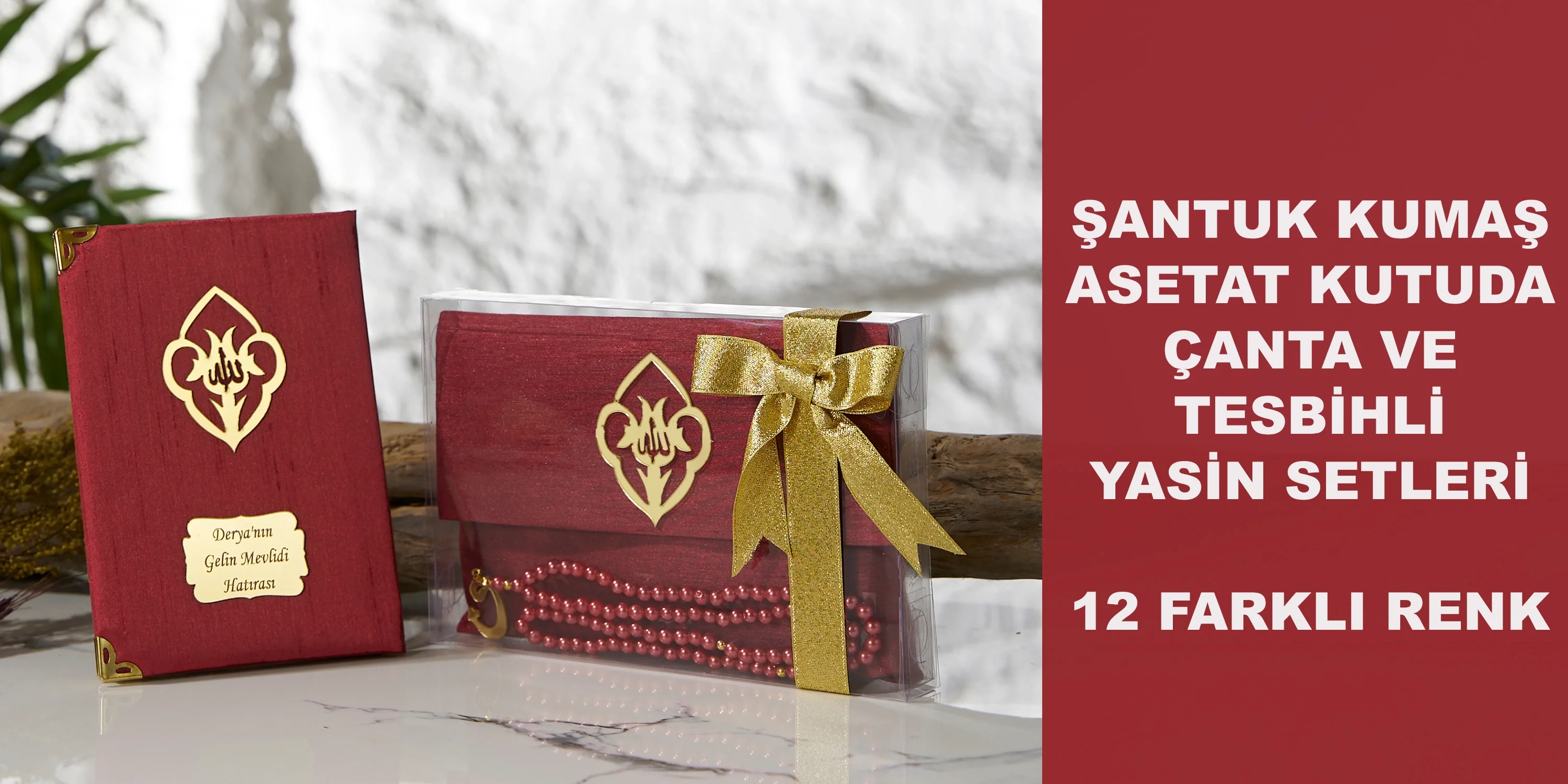 Asetat Kutuda Lüks Şantuk Yasin Setleri