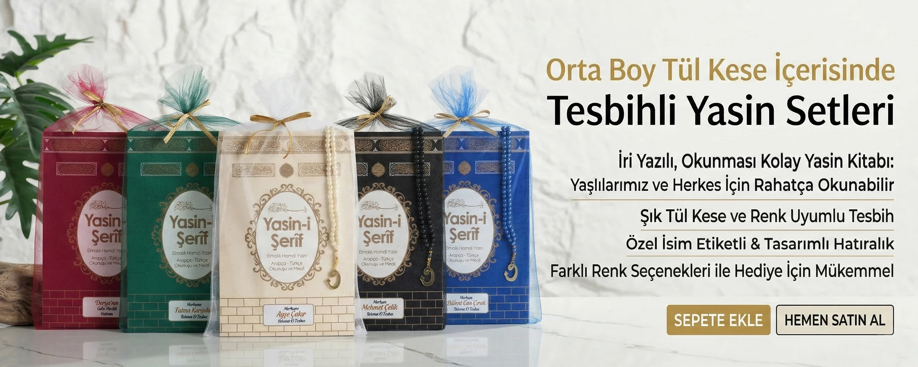 Orta Boy Yasin, Tül Kese ve İnci Tesbih