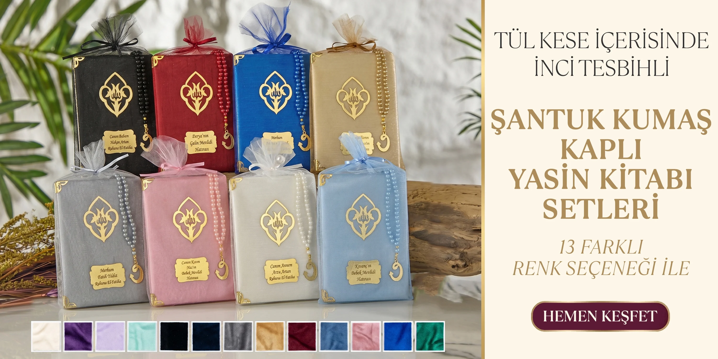 Tül Kesede Tesbih ve Şantuk Yasin Kitabı Setleri