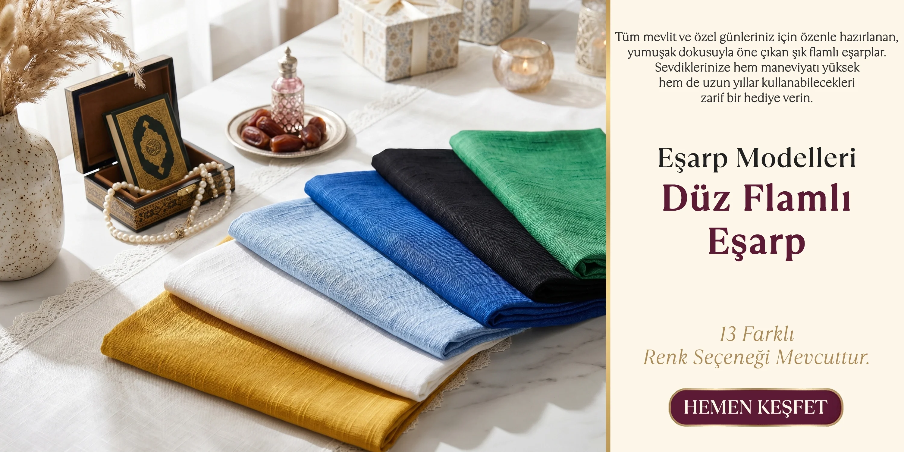 Düz Flamlı Eşarp Modelleri