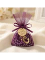 İsme Özel Mor Renkli Tül Kese İçerisinde İnci Tesbih - Mevlüt Hediyelikleri