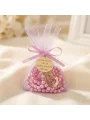 İsme Özel Pembe Renkli Tül Kese İçerisinde İnci Tesbih - Mevlüt Hediyelikleri