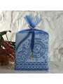 Saks Mavisi Renkli Tül Kese İçerisinde Seccade ve Tesbih