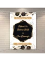 Altıgen Model Siyah Konsept 50 x 70 cm Özel Tasarım Branda Afiş