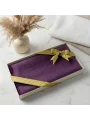 Hediyelik Kutuda Mor Renkli Flamlı Pamuk Eşarp