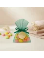 İsme Özel Zümrüt Renkli Tül Kese İçerisinde Mevlüt Şekeri - Mevlüt Hediyelikleri